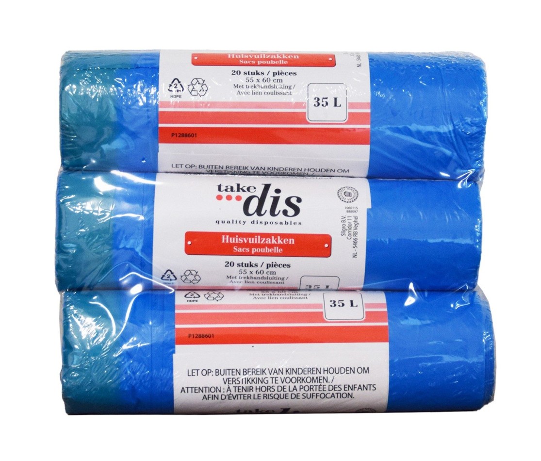 Take Dis Trekbandzak D.Blauw 35l 55x60cm 3x20st